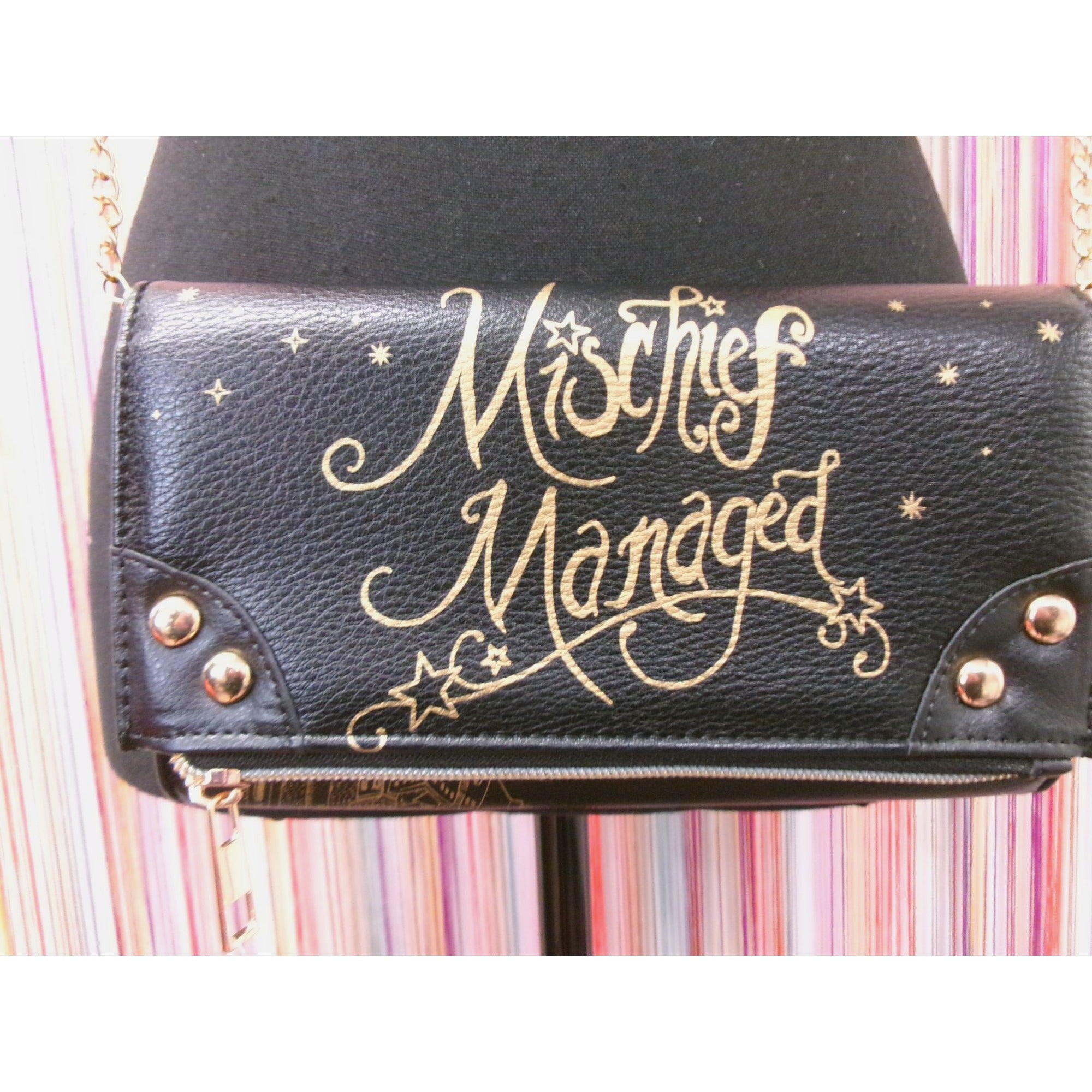 Harry Potter Marauders Map Black "Mischief Managed" Crossbody Bag