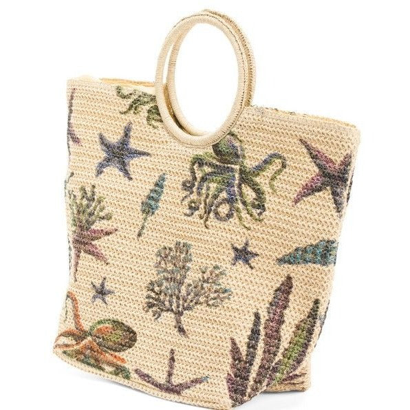 NEW Sealife Woven Tote Bag by Natasha