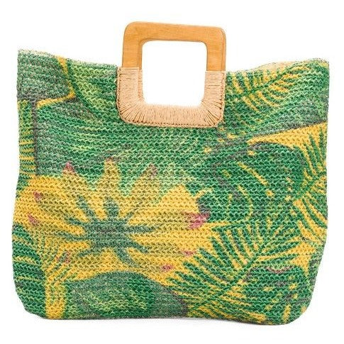 NEW Tropical Print Woven Small Tote by Natasha