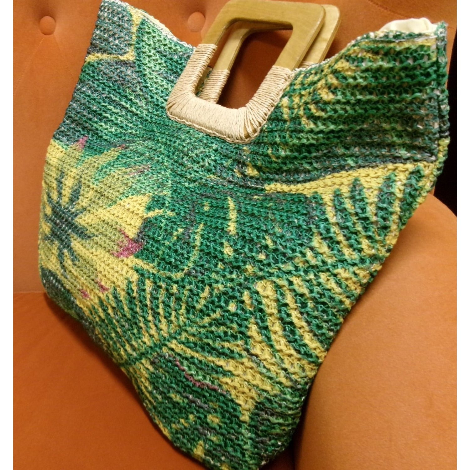 NEW Tropical Print Woven Small Tote by Natasha