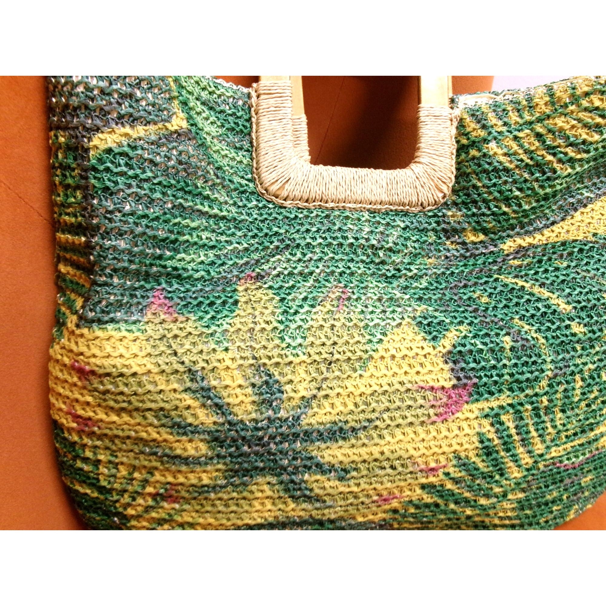 NEW Tropical Print Woven Small Tote by Natasha