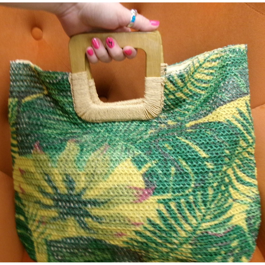 NEW Tropical Print Woven Small Tote by Natasha