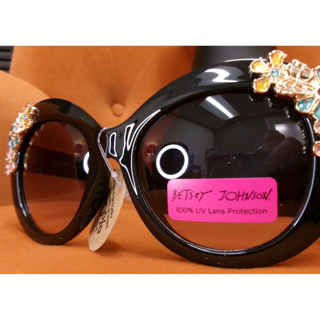 Betsey Johnson Oversized Floral Sunglasses With UV Protection & Recycled Plastic Frame